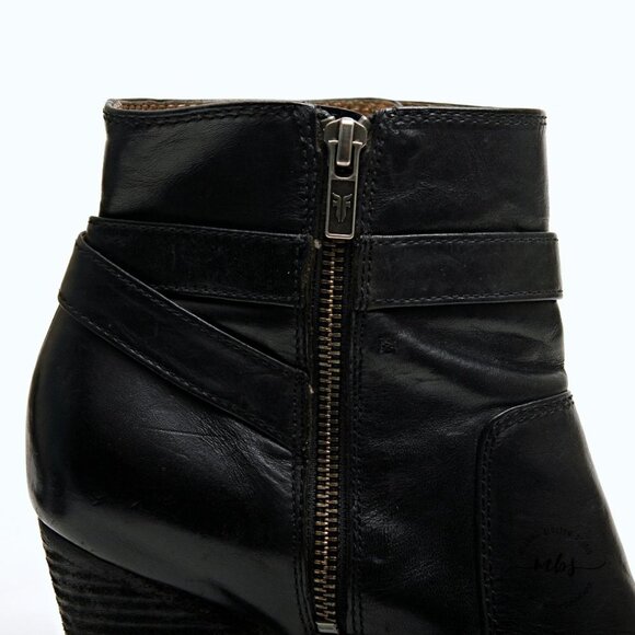 Frye Patty Buckle Side Zip Riding Heeled Booties - Picture 13 of 15